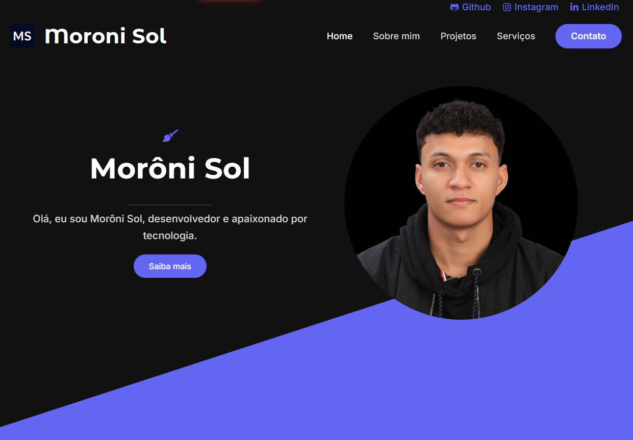 homepage do meu portifolio